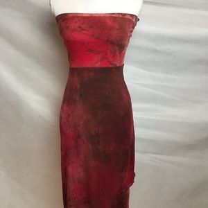 Strapless Flowing Rust Dress - Small